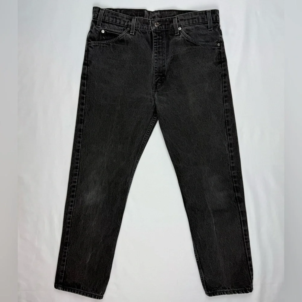 Vtg Levis 505 Orange Tab Men Jeans 34 x 29 Regular Fit Straight Leg 90s Black A6